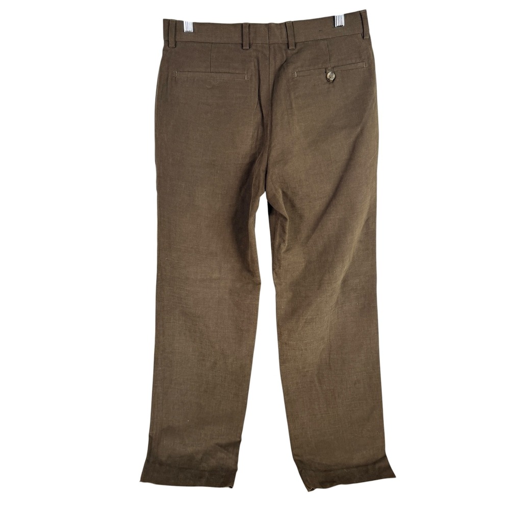 Banana Republic Dress Pants Mens 31x32 Brown Cotton Flat Front Straight Leg NWT - Picture 2 of 6